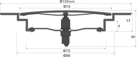 SZ106-10R Ø 100mm Ống thoát sàn đài phun nước nhà bếp bằng thép không gỉ hình tròn kêu lách cách với hộp đồng thau bật lên